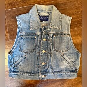Ralph Lauren Jeans women's denim vest SZ M Vintage Western Country